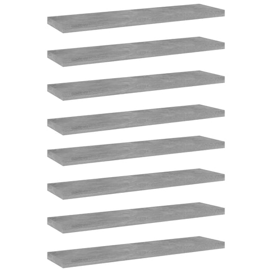 Wandschappen 8 st 40x10x1,5 cm spaanplaat betongrijs is nu te koop bij PeponiXL, paradijselijk wonen!