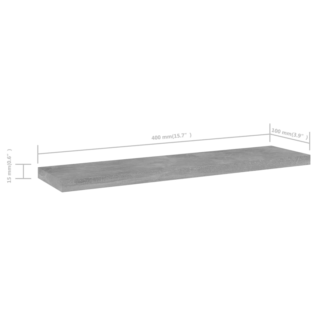 Wandschappen 8 st 40x10x1,5 cm spaanplaat betongrijs is nu te koop bij PeponiXL, paradijselijk wonen!