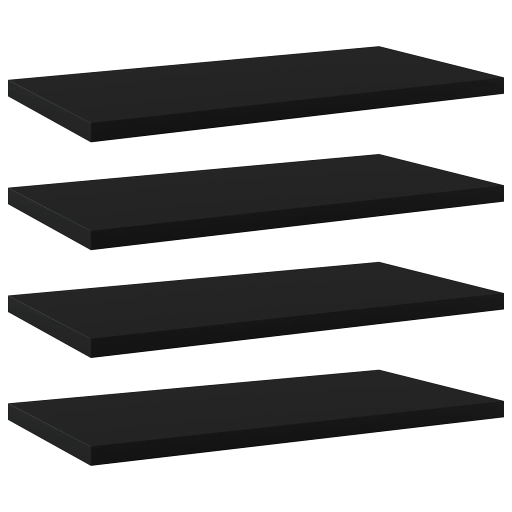 Wandschappen 4 st 40x20x1,5 cm bewerkt hout zwart is nu te koop bij PeponiXL, paradijselijk wonen!