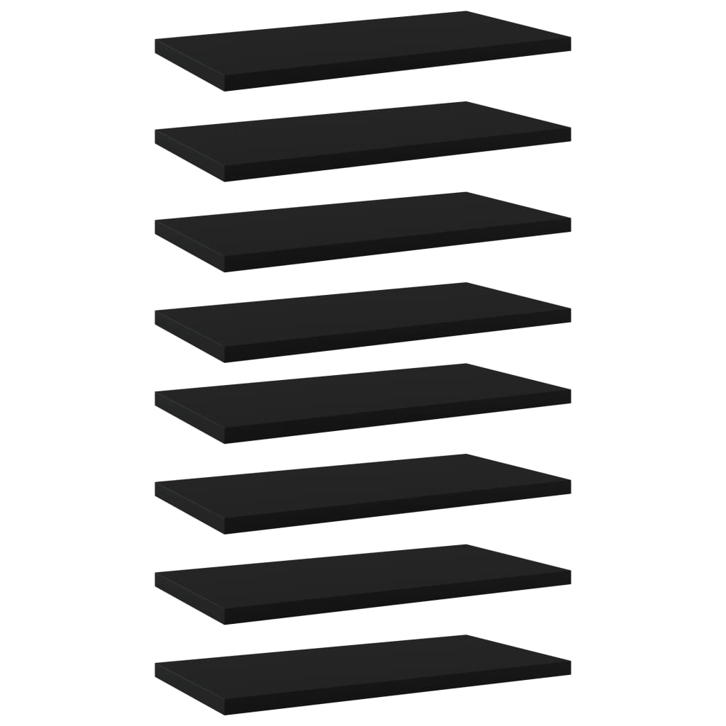 Wandschappen 8 st 40x20x1,5 cm spaanplaat zwart is nu te koop bij PeponiXL, paradijselijk wonen!