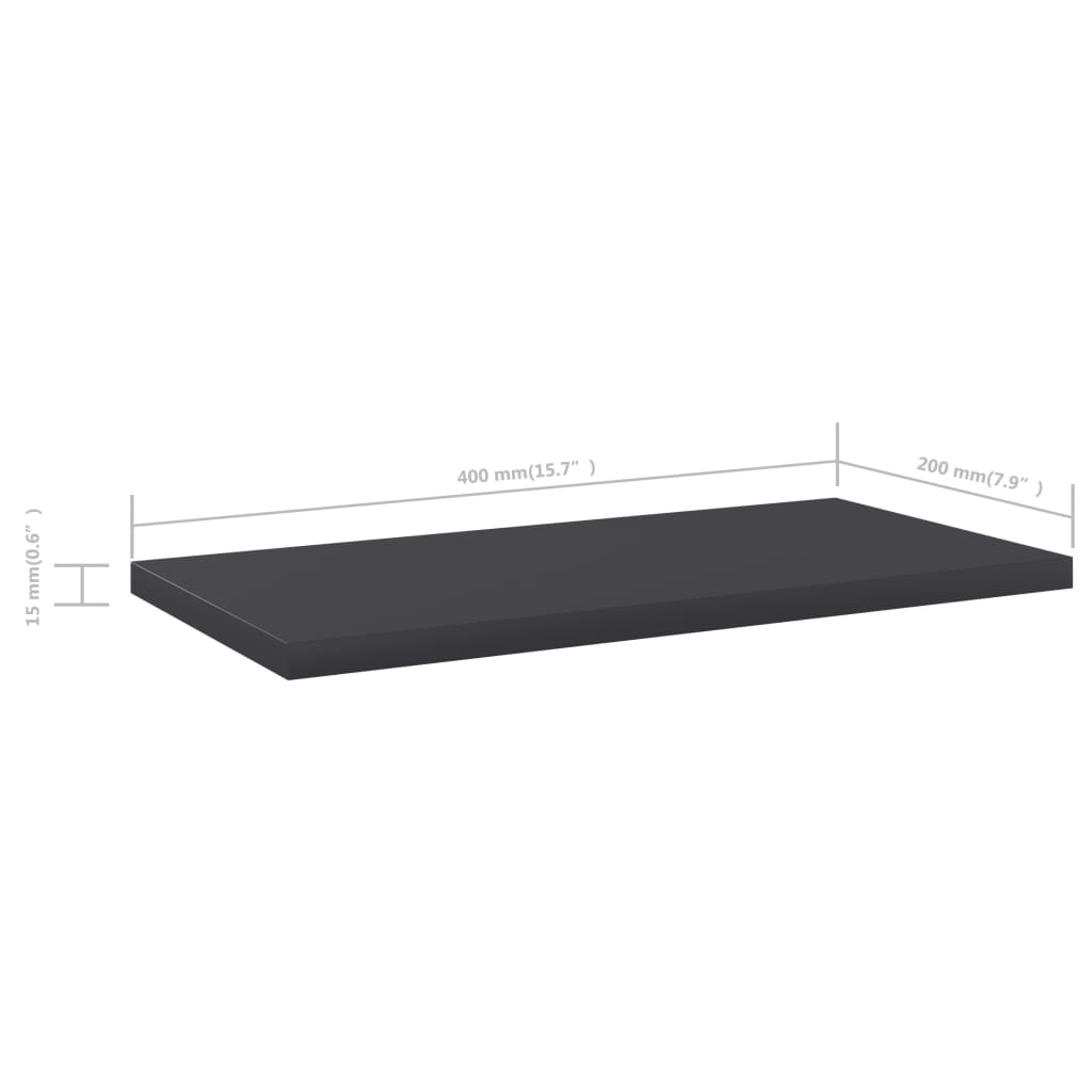 Wandschappen 4 st 40x20x1,5 cm spaanplaat grijs is nu te koop bij PeponiXL, paradijselijk wonen!