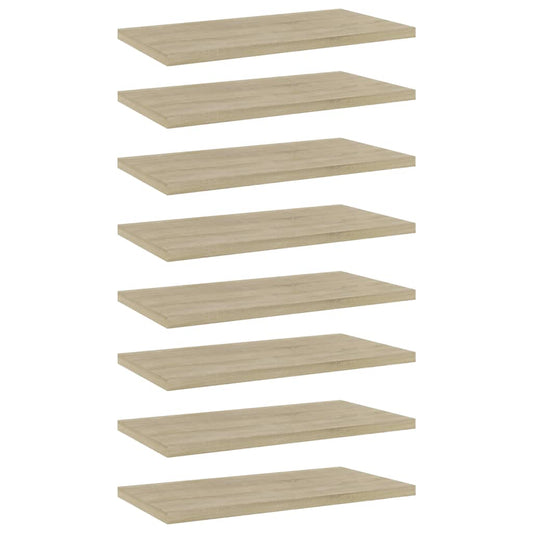 Wandschappen 8 st 40x20x1,5 cm spaanplaat sonoma eikenkleurig is nu te koop bij PeponiXL, paradijselijk wonen!