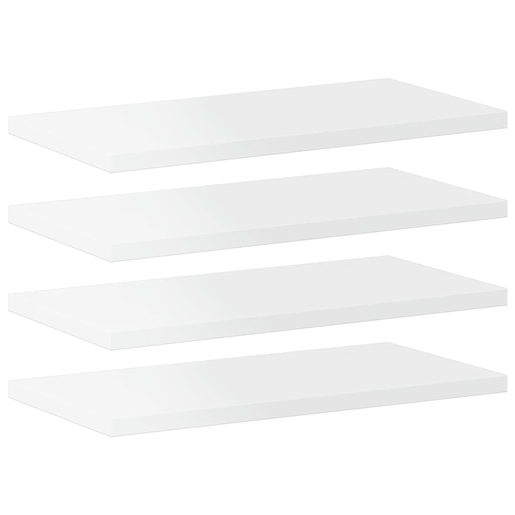 Wandschappen 4 st 40x20x1,5 cm bewerkt hout hoogglans wit is nu te koop bij PeponiXL, paradijselijk wonen!