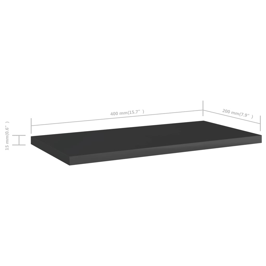 Wandschappen 4 st 40x20x1,5 cm spaanplaat hoogglans zwart is nu te koop bij PeponiXL, paradijselijk wonen!