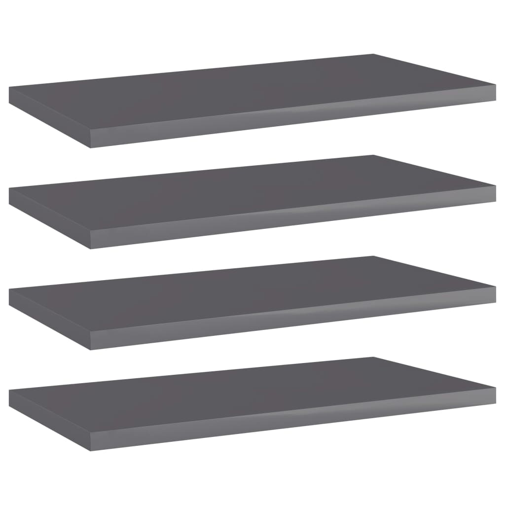 Wandschappen 4 st 40x20x1,5 cm spaanplaat hoogglans grijs is nu te koop bij PeponiXL, paradijselijk wonen!
