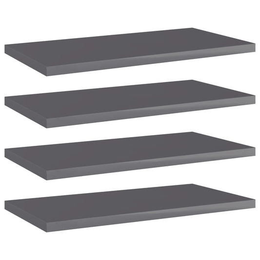 Wandschappen 4 st 40x20x1,5 cm spaanplaat hoogglans grijs is nu te koop bij PeponiXL, paradijselijk wonen!