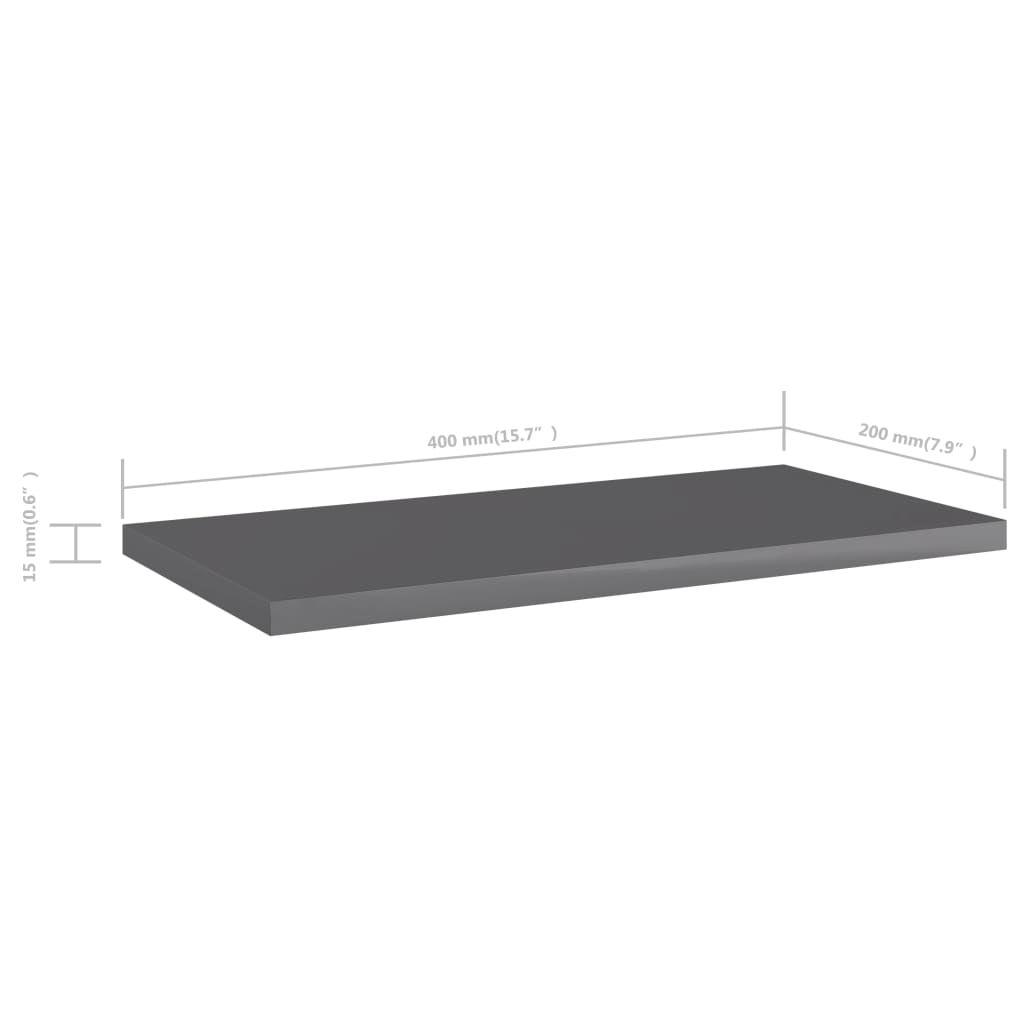 Wandschappen 4 st 40x20x1,5 cm spaanplaat hoogglans grijs is nu te koop bij PeponiXL, paradijselijk wonen!