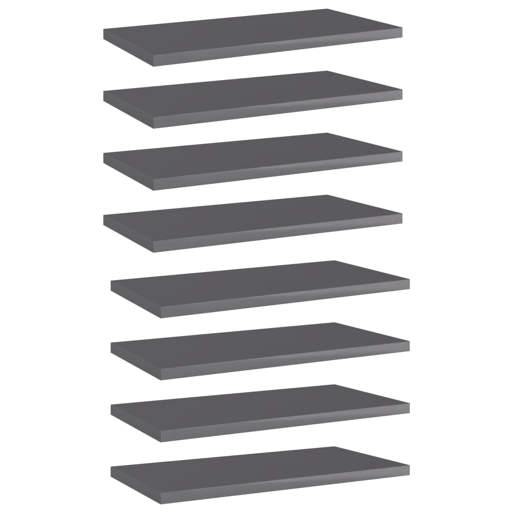 Wandschappen 8 st 40x20x1,5 cm spaanplaat hoogglans grijs is nu te koop bij PeponiXL, paradijselijk wonen!