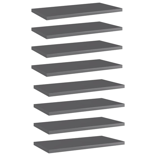 Wandschappen 8 st 40x20x1,5 cm spaanplaat hoogglans grijs is nu te koop bij PeponiXL, paradijselijk wonen!