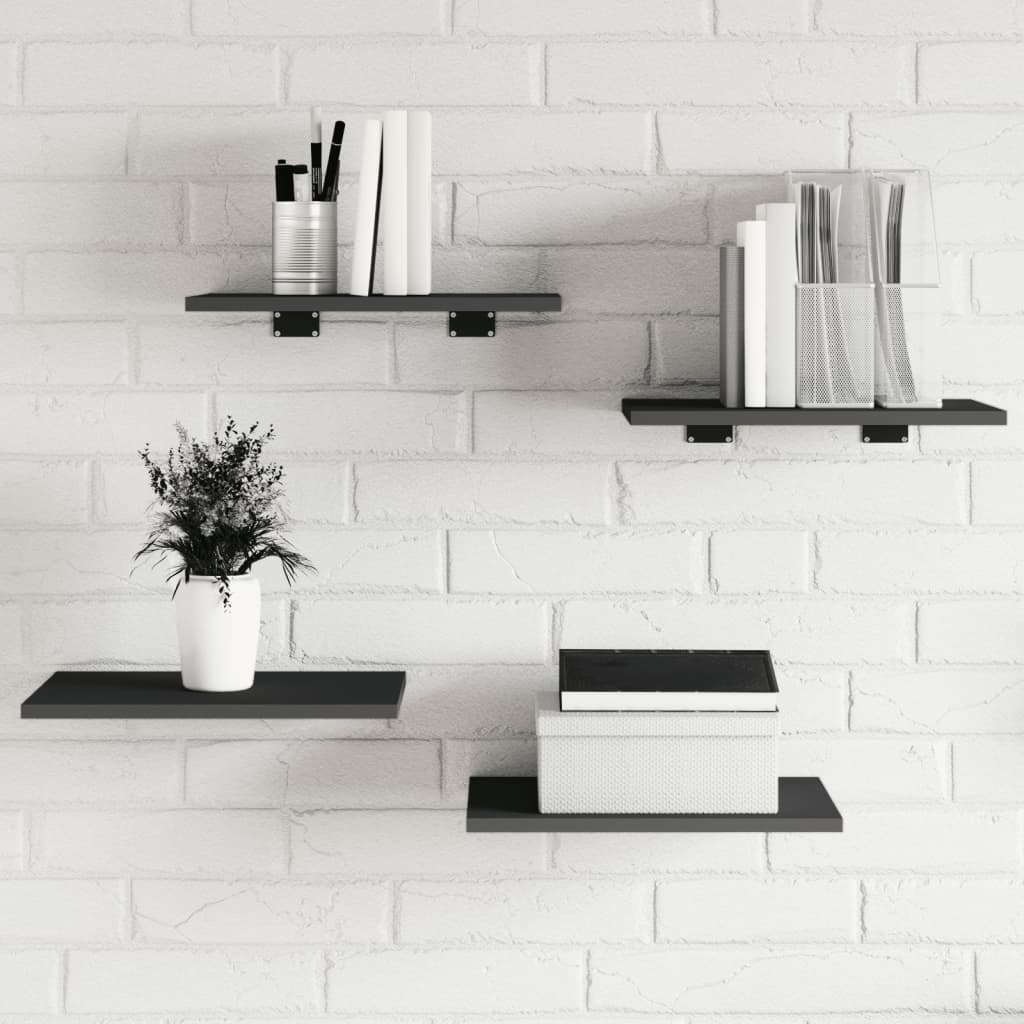 Wandschappen 4 st 40x30x1,5 cm spaanplaat grijs is nu te koop bij PeponiXL, paradijselijk wonen!