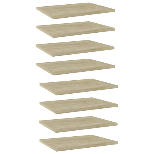 Wandschappen 8 st 40x30x1,5 cm spaanplaat sonoma eikenkleurig is nu te koop bij PeponiXL, paradijselijk wonen!