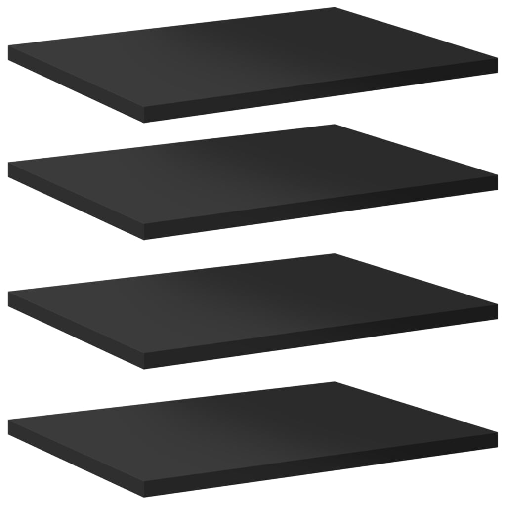 Wandschappen 4 st 40x30x1,5 cm spaanplaat hoogglans zwart is nu te koop bij PeponiXL, paradijselijk wonen!