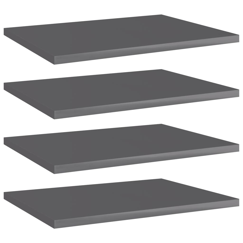 Wandschappen 4 st 40x30x1,5 cm spaanplaat hoogglans grijs is nu te koop bij PeponiXL, paradijselijk wonen!