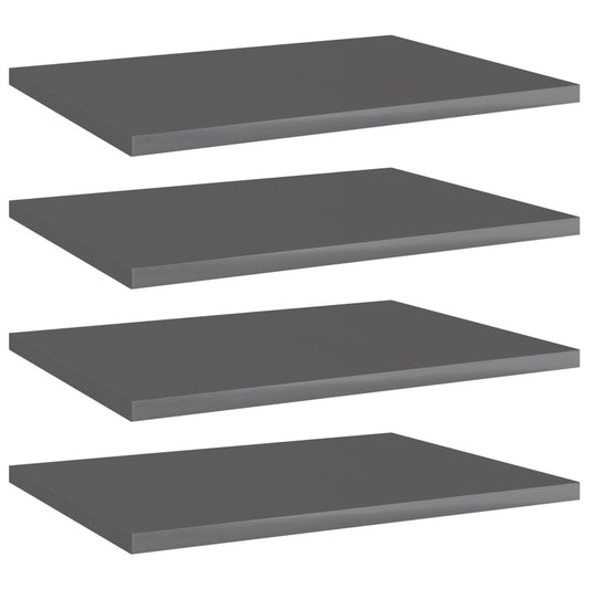 Wandschappen 4 st 40x30x1,5 cm spaanplaat hoogglans grijs is nu te koop bij PeponiXL, paradijselijk wonen!