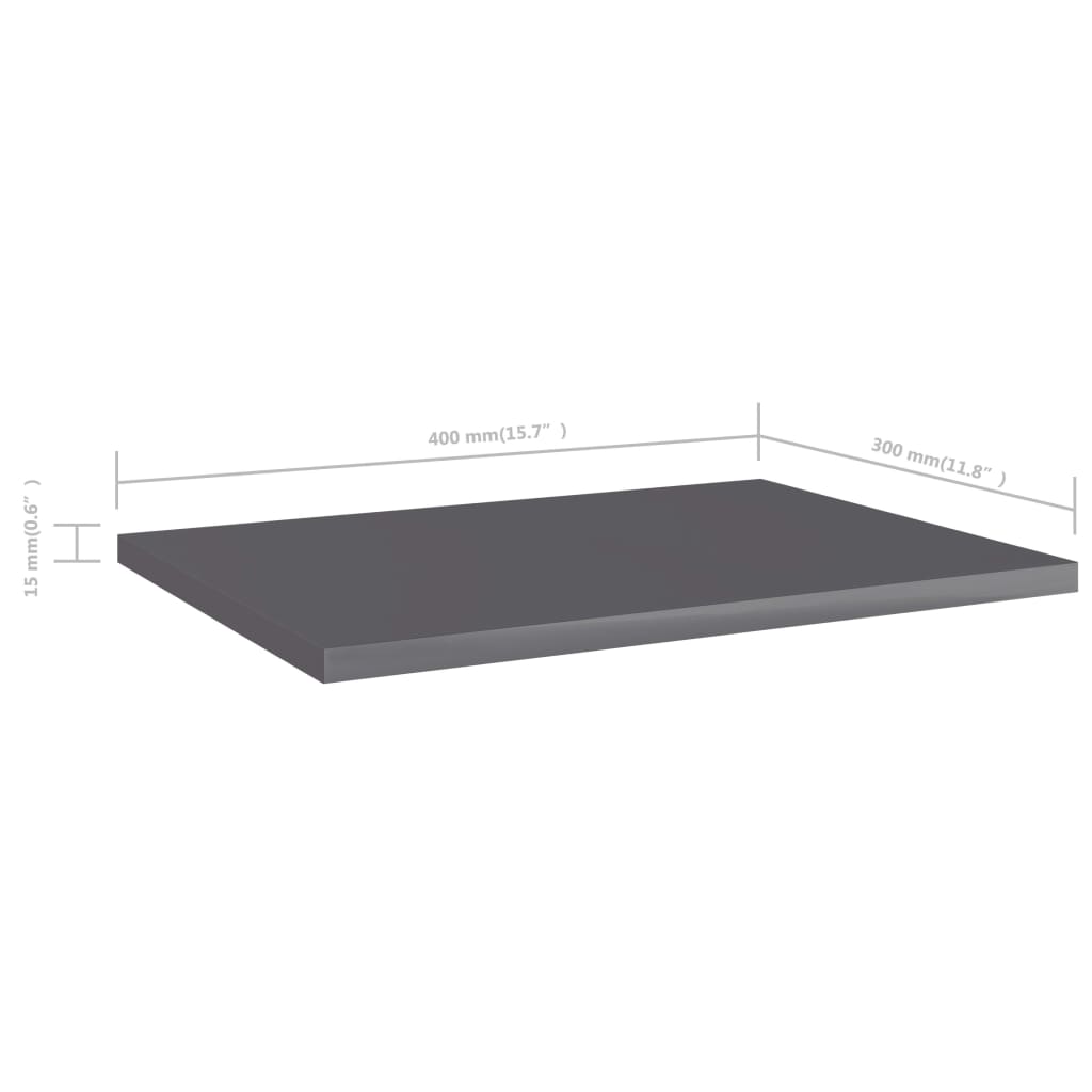 Wandschappen 4 st 40x30x1,5 cm spaanplaat hoogglans grijs is nu te koop bij PeponiXL, paradijselijk wonen!