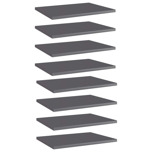 Wandschappen 8 st 40x30x1,5 cm bewerkt hout hoogglans grijs is nu te koop bij PeponiXL, paradijselijk wonen!