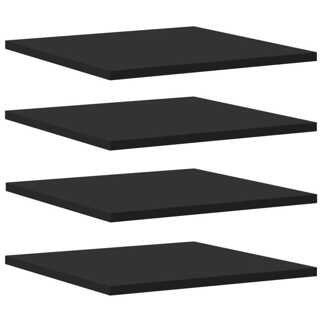 Wandschappen 4 st 40x40x1,5 cm spaanplaat zwart is nu te koop bij PeponiXL, paradijselijk wonen!
