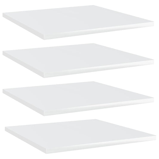 Wandschappen 4 st 40x40x1,5 cm bewerkt hout hoogglans wit is nu te koop bij PeponiXL, paradijselijk wonen!