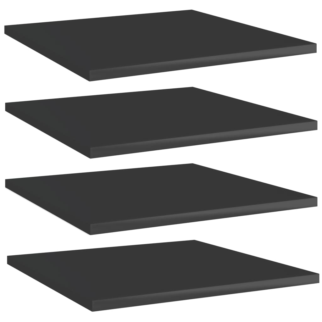 Wandschappen 4 st 40x40x1,5 cm spaanplaat hoogglans zwart is nu te koop bij PeponiXL, paradijselijk wonen!