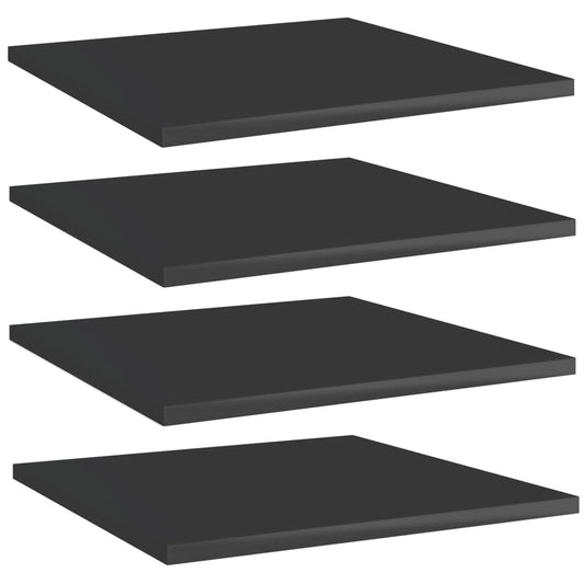 Wandschappen 4 st 40x40x1,5 cm spaanplaat hoogglans zwart is nu te koop bij PeponiXL, paradijselijk wonen!