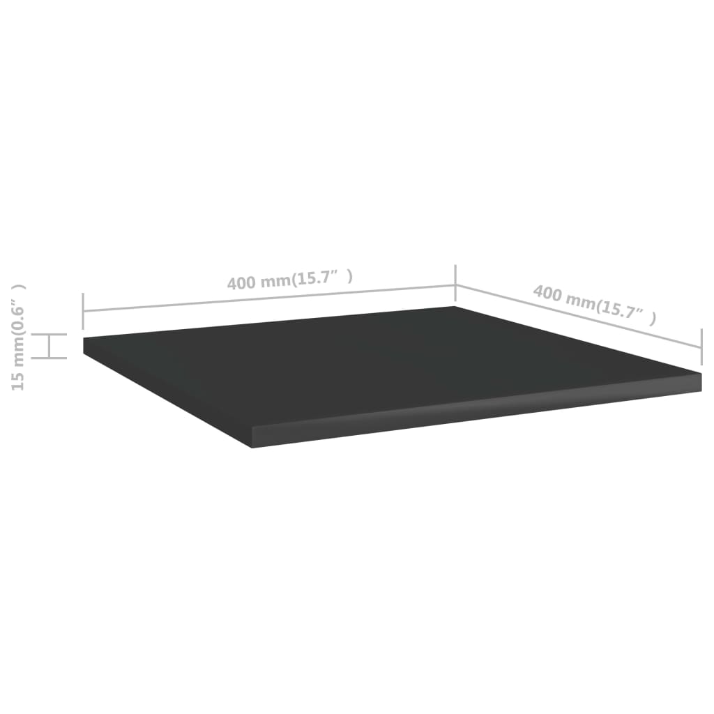 Wandschappen 4 st 40x40x1,5 cm spaanplaat hoogglans zwart is nu te koop bij PeponiXL, paradijselijk wonen!