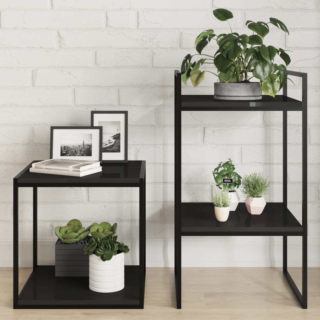 Wandschappen 8 st 40x40x1,5 cm bewerkt hout hoogglans zwart is nu te koop bij PeponiXL, paradijselijk wonen!