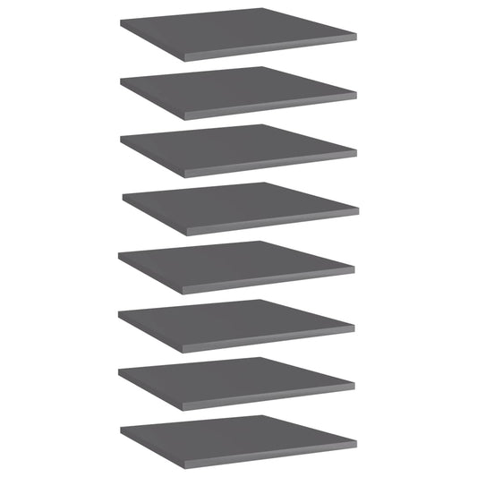 Wandschappen 8 st 40x40x1,5 cm bewerkt hout hoogglans grijs is nu te koop bij PeponiXL, paradijselijk wonen!