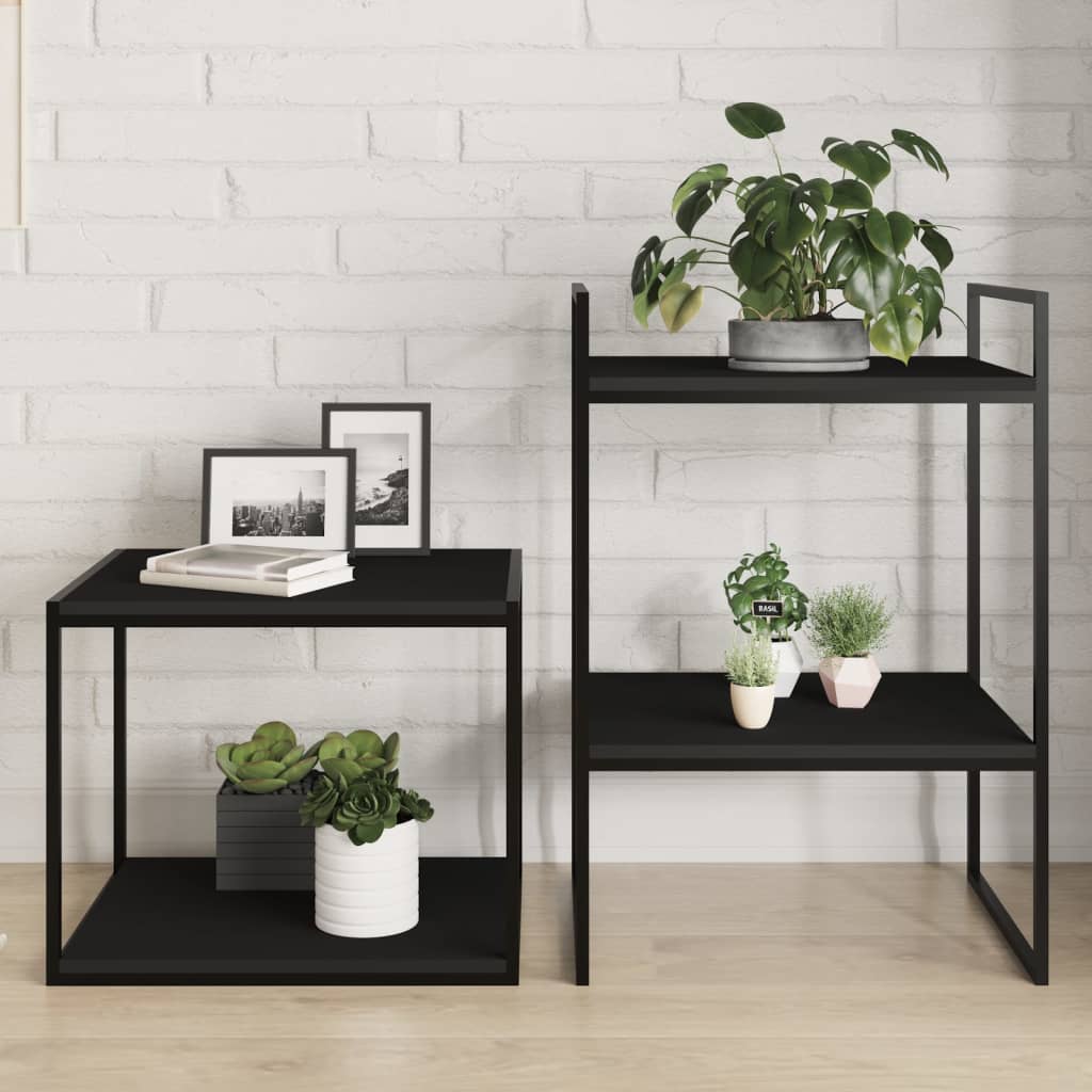 Wandschappen 4 st 40x50x1,5 cm bewerkt hout zwart is nu te koop bij PeponiXL, paradijselijk wonen!