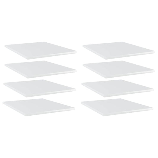 Wandschappen 8 st 40x50x1,5 cm bewerkt hout hoogglans wit is nu te koop bij PeponiXL, paradijselijk wonen!