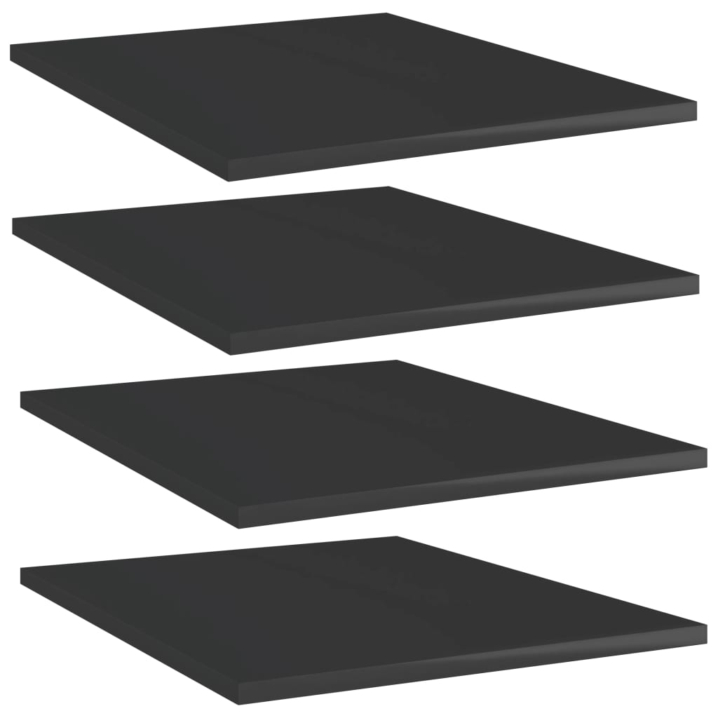 Wandschappen 4 st 40x50x1,5 cm spaanplaat hoogglans zwart is nu te koop bij PeponiXL, paradijselijk wonen!