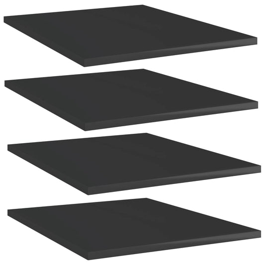 Wandschappen 4 st 40x50x1,5 cm spaanplaat hoogglans zwart is nu te koop bij PeponiXL, paradijselijk wonen!