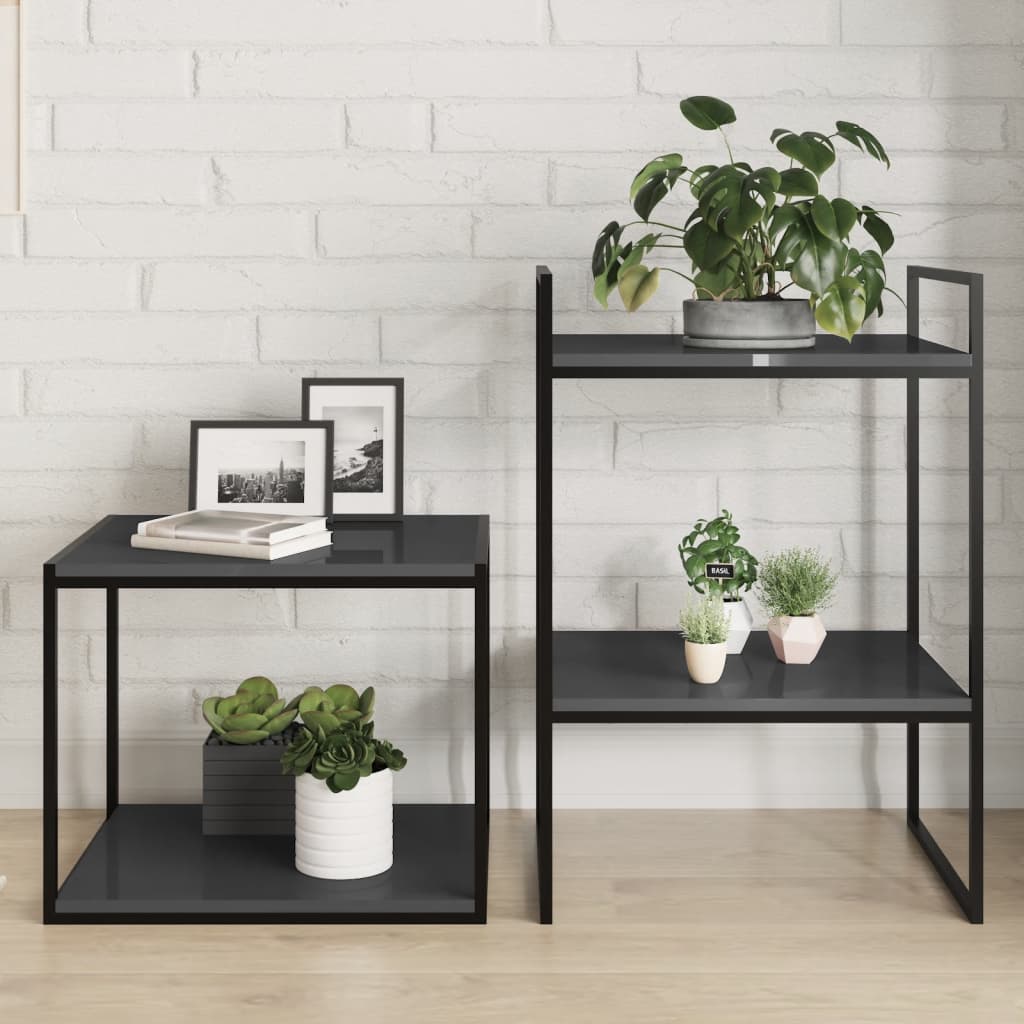 Wandschappen 4 st 40x50x1,5 cm spaanplaat hoogglans grijs is nu te koop bij PeponiXL, paradijselijk wonen!