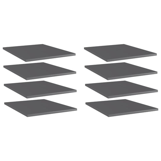 Wandschappen 8 st 40x50x1,5 cm bewerkt hout hoogglans grijs is nu te koop bij PeponiXL, paradijselijk wonen!
