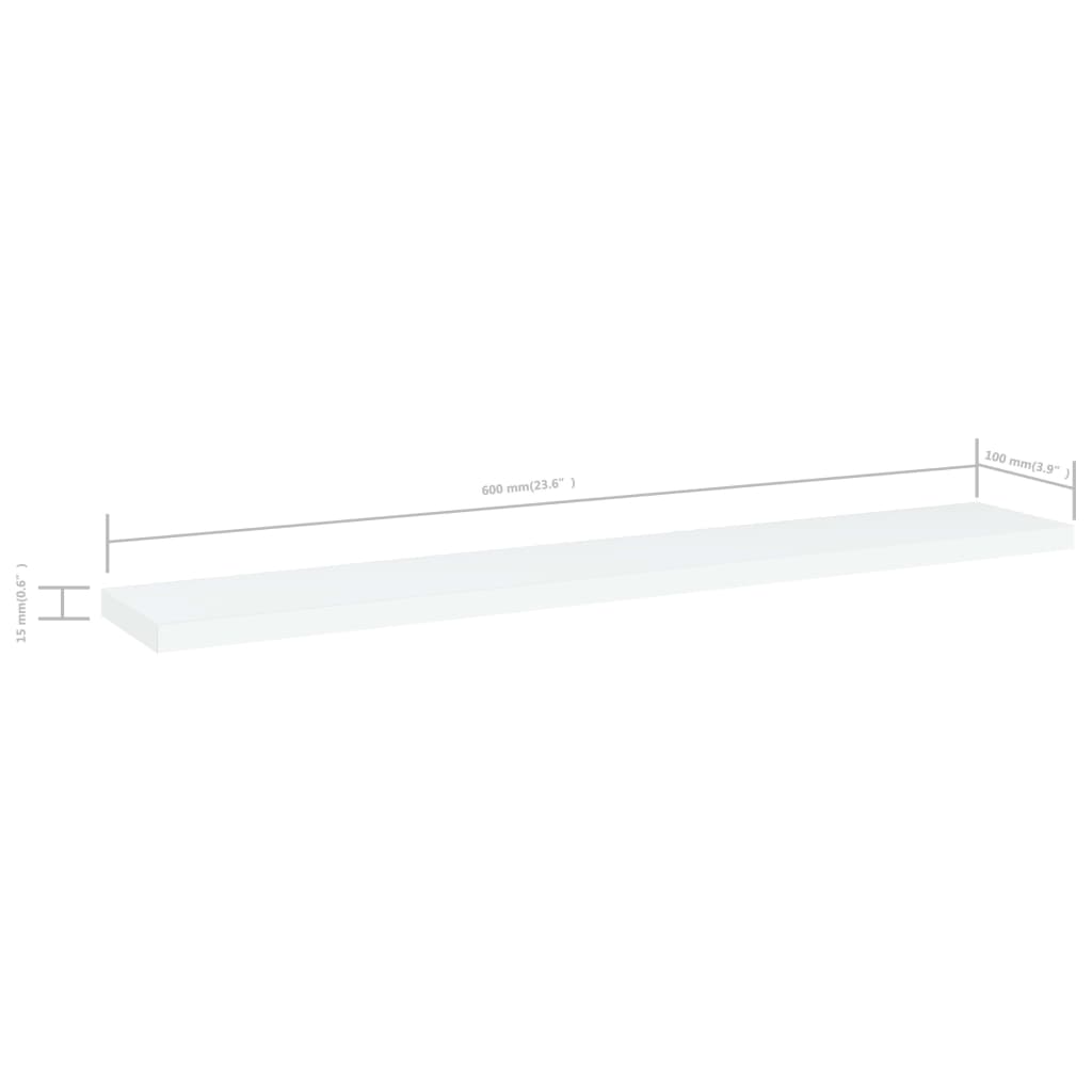 Wandschappen 4 st 60x10x1,5 cm bewerkt hout wit is nu te koop bij PeponiXL, paradijselijk wonen!