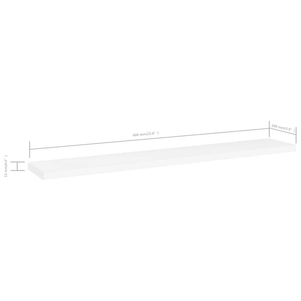 Wandschappen 8 st 60x10x1,5 cm spaanplaat wit is nu te koop bij PeponiXL, paradijselijk wonen!