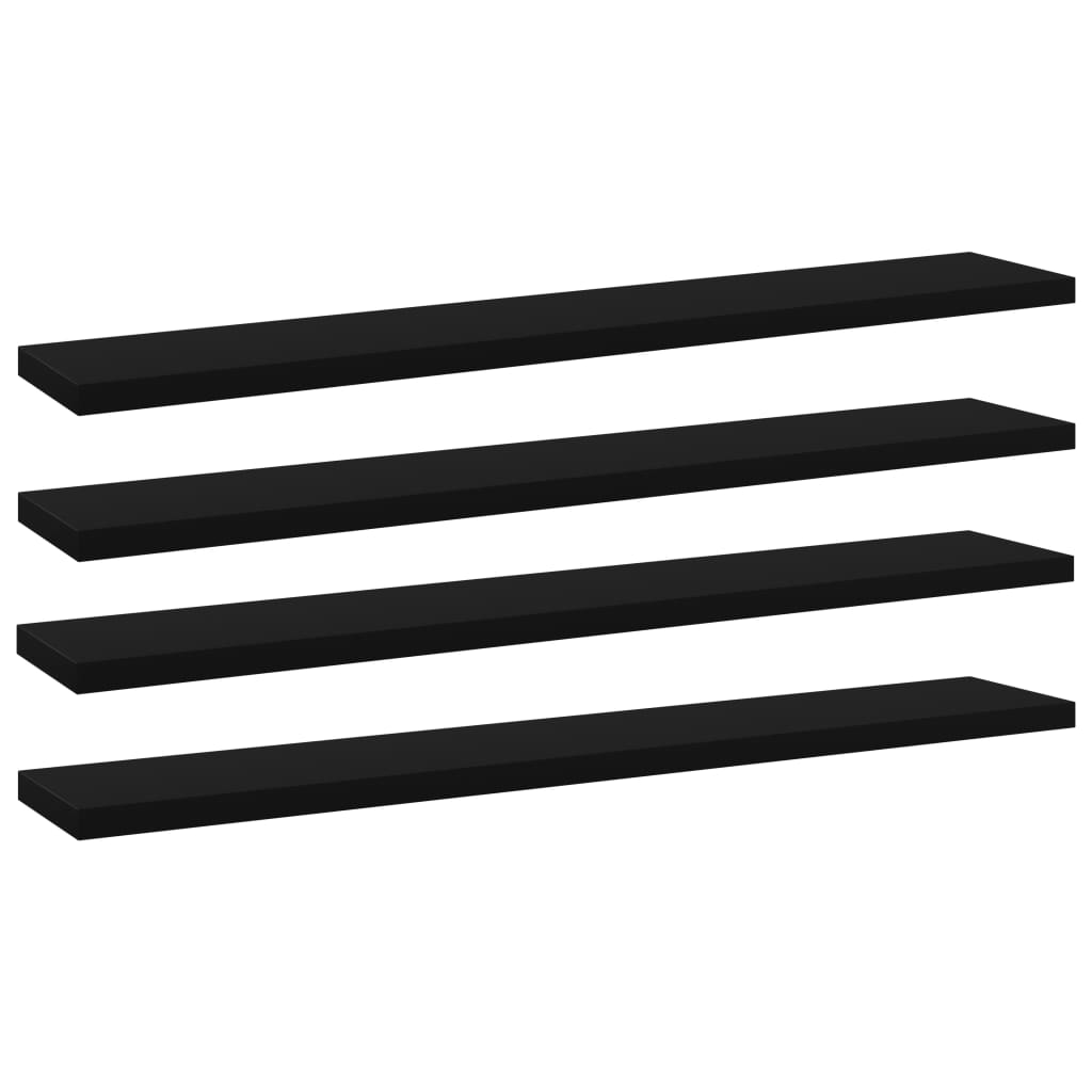 Wandschappen 4 st 60x10x1,5 cm spaanplaat zwart is nu te koop bij PeponiXL, paradijselijk wonen!