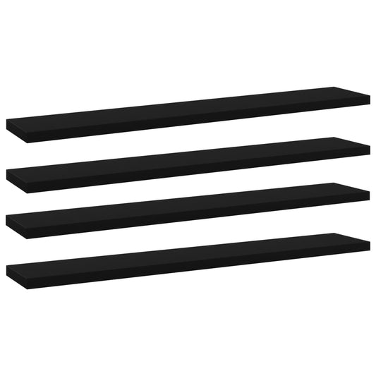 Wandschappen 4 st 60x10x1,5 cm spaanplaat zwart is nu te koop bij PeponiXL, paradijselijk wonen!