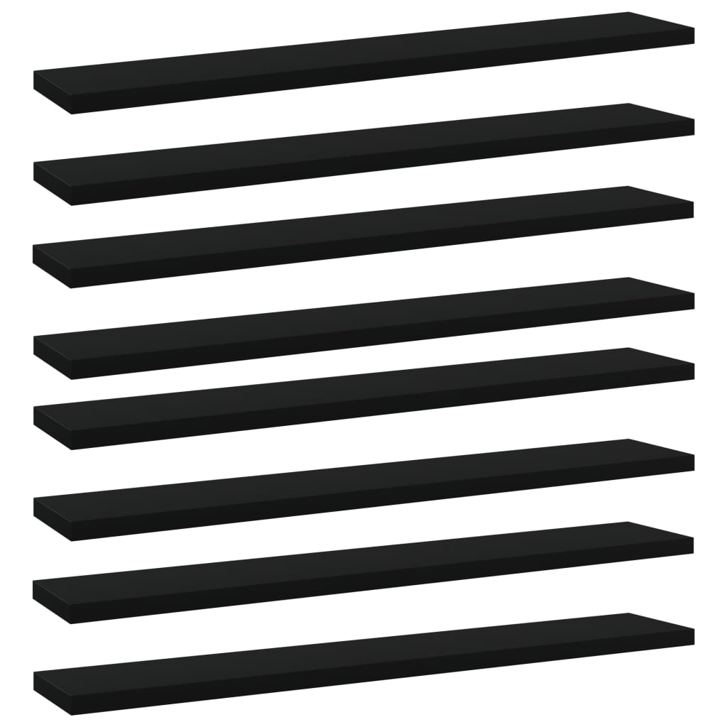 Wandschappen 8 st 60x10x1,5 cm spaanplaat zwart is nu te koop bij PeponiXL, paradijselijk wonen!