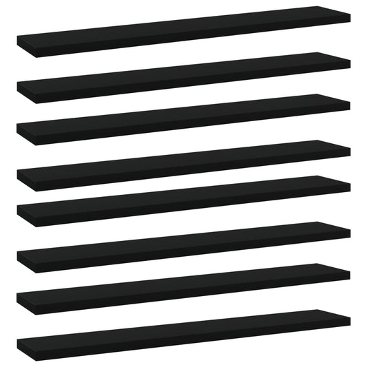 Wandschappen 8 st 60x10x1,5 cm spaanplaat zwart is nu te koop bij PeponiXL, paradijselijk wonen!