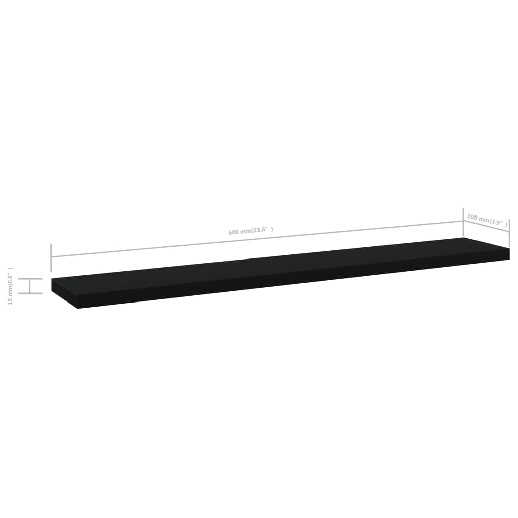 Wandschappen 8 st 60x10x1,5 cm spaanplaat zwart is nu te koop bij PeponiXL, paradijselijk wonen!