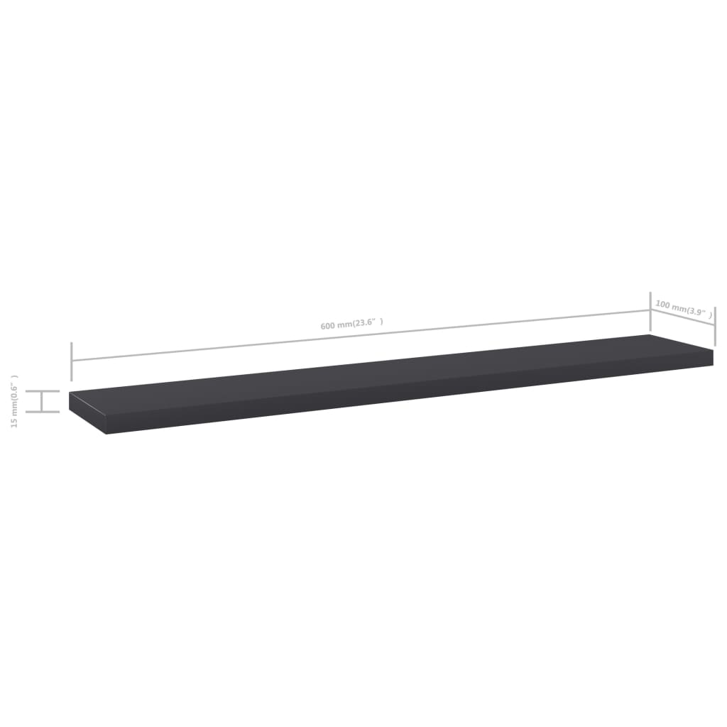 Wandschappen 4 st 60x10x1,5 cm spaanplaat grijs is nu te koop bij PeponiXL, paradijselijk wonen!