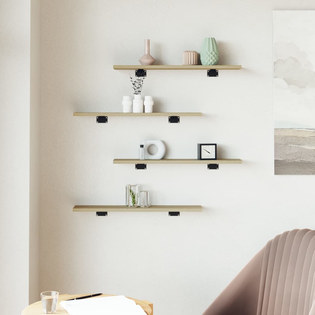 Wandschappen 8 st 60x10x1,5 cm spaanplaat sonoma eikenkleurig is nu te koop bij PeponiXL, paradijselijk wonen!