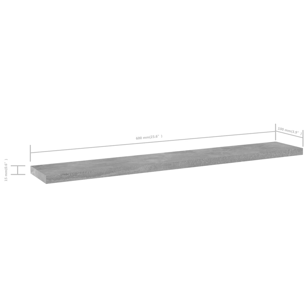 Wandschappen 8 st 60x10x1,5 cm spaanplaat betongrijs is nu te koop bij PeponiXL, paradijselijk wonen!