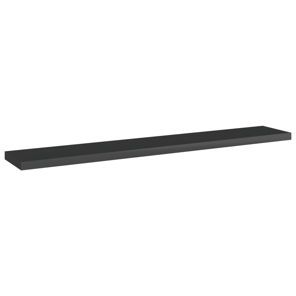Wandschappen 4 st 60x10x1,5 cm spaanplaat hoogglans zwart is nu te koop bij PeponiXL, paradijselijk wonen!