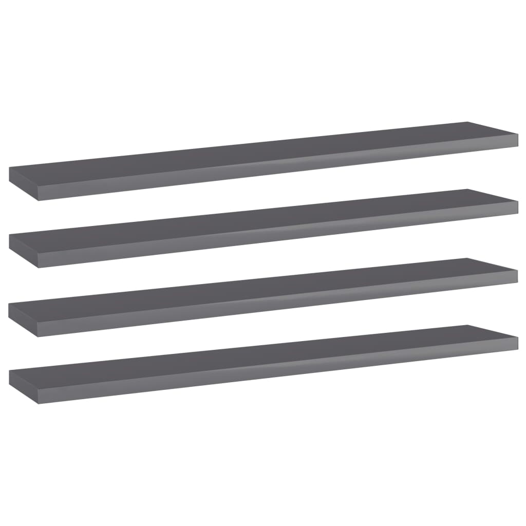 Wandschappen 4 st 60x10x1,5 cm spaanplaat hoogglans grijs is nu te koop bij PeponiXL, paradijselijk wonen!