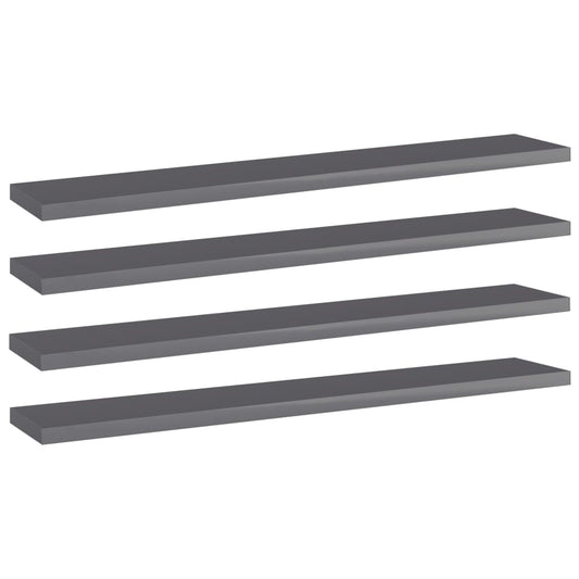 Wandschappen 4 st 60x10x1,5 cm spaanplaat hoogglans grijs is nu te koop bij PeponiXL, paradijselijk wonen!
