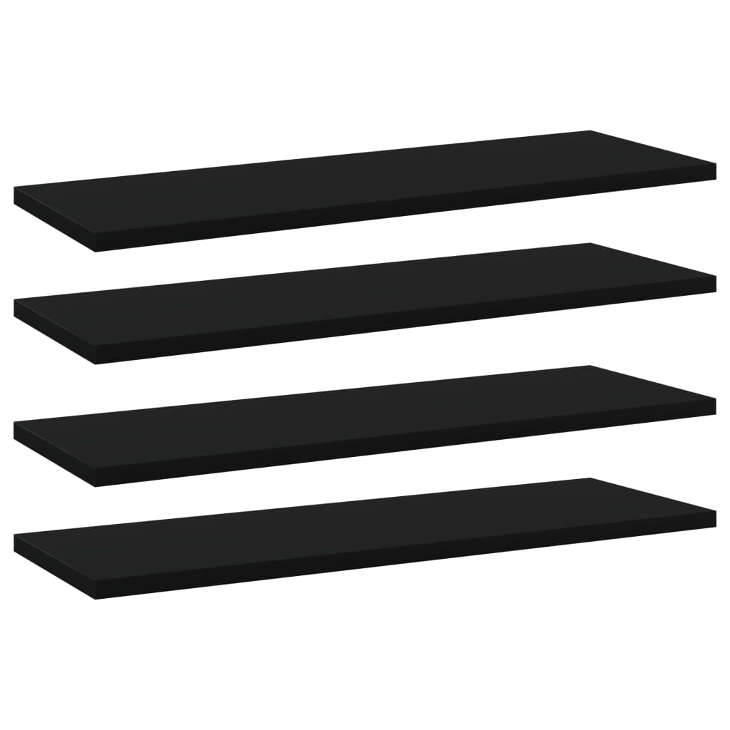 Wandschappen 4 st 60x20x1,5 cm spaanplaat zwart is nu te koop bij PeponiXL, paradijselijk wonen!