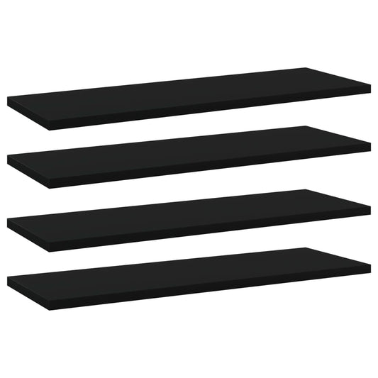 Wandschappen 4 st 60x20x1,5 cm spaanplaat zwart is nu te koop bij PeponiXL, paradijselijk wonen!