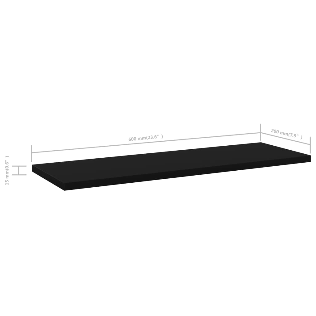 Wandschappen 4 st 60x20x1,5 cm spaanplaat zwart is nu te koop bij PeponiXL, paradijselijk wonen!