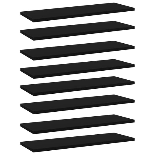 Wandschappen 8 st 60x20x1,5 cm spaanplaat zwart is nu te koop bij PeponiXL, paradijselijk wonen!